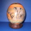 5-3/4 inches Africa's Big 5 Animals with Map of Africa Decoupage Ostrich Egg for Sale with Wooden Stand - Buy this one for $49.99