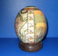 5-3/4 inches Africa's Big 5 Animals with Map of Africa Decoupage Ostrich Egg for Sale with Wooden Stand - Buy this one for $49.99