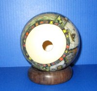 5-3/4 inches Decoupage Ostrich Egg with Africa's Big 5 and Map of Africa and Dark Wood Bangle Stand - Buy this one for $49.99
