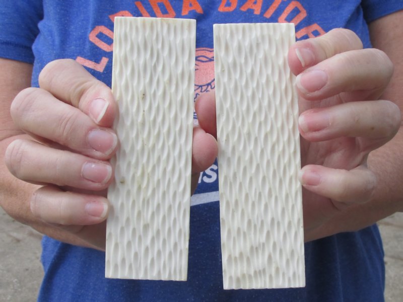 Free Shipping One Pair 5 inches American Jigged Buffalo Bone Knife Scales