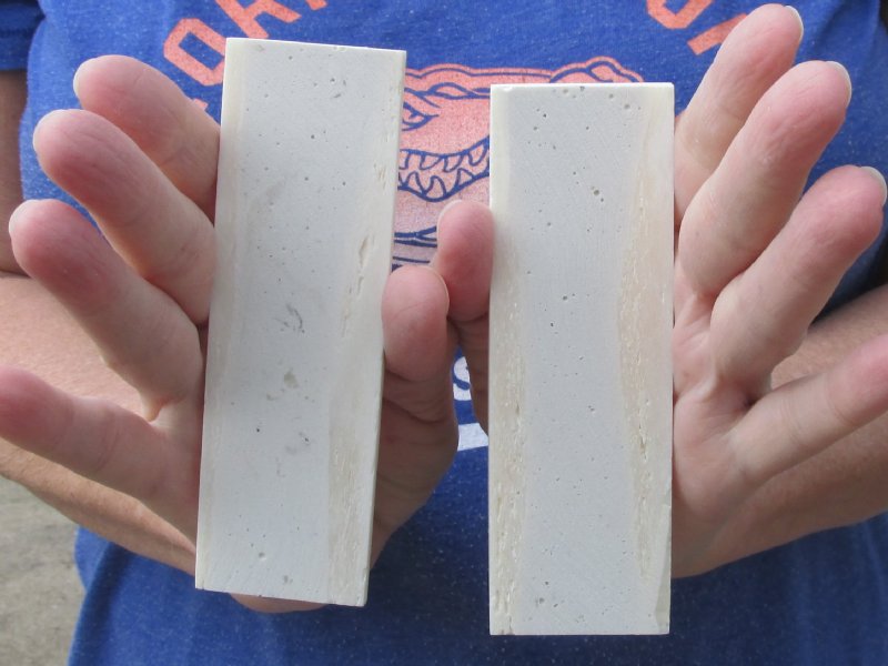 One Pair 5 inches Smooth Polished Buffalo Bone Knife Scales with putty filler