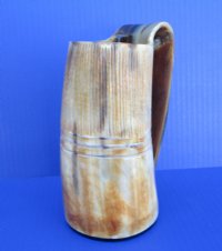 6-7/8 inches 16 ounces Half Carved, Half Buffed Natural Horn Beer Mug for Sale - You are buying this one for $39.99