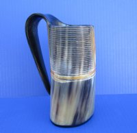 16 ounces Polished, Carved Cow Horn Tankard for $37.99