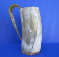 7-1/2 inches tall 20 ounces Buffalo Horn Beer Tankard with blends of tans and whites - Buy this one for $39.99