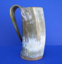 7-1/2 inches Genuine Buffalo Horn 20 ounces Beer Tankard for Sale, with Tans and Whites - Buy this one for $45.99