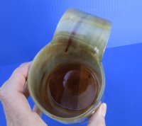 7-1/2 inches Genuine Buffalo Horn 20 ounces Beer Tankard for Sale, with Tans and Whites - Buy this one for $45.99