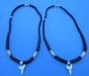 1-1/8 inches Modern Day Mako Shark Tooth on Black Coconut Beads Necklace 18 inches - Buy the 2 pictured for <font color=red> $15.99</font> (Plus $7.00 First Class Mail)
