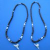 Two Brown Coconut 18 inches Necklace with 1 inch and 1-1/8 inches Shortfin Mako Shark Tooth Pendants - Buy these 2 for <font color=red> $15.99</font> (Plus $7.00 First Class Mail)