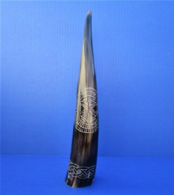 14-1/2 inches Engraved Star Design with Rope Water Buffalo Horn for Sale - Buy this one for $24.99