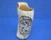 6-1/2 to 7-1/2 inches tall Carved Buffalo Horn Mug for Sale Carved in Black with a Fighting Knight - Pack of 1 @ $36.99