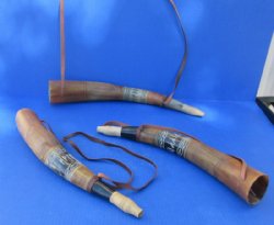 Carved Viking War Horn with Leather Strap (15-18")- $17.99