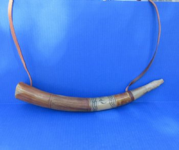 Carved Viking War Horn with Leather Strap (15-18")- $17.99