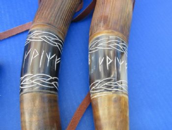 Hand-Carved Viking War Horn, Authentic Norse Decor & Reenactment Piece (15-19") - $27.99 each