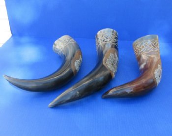 Valkyrie Viking Drinking Horn, Hand-Carved Real Cattle Horn(16-19") - $30.99