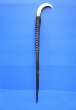 37-1/4 inches tall Authentic Polished Gemsbok Horn Walking Cane, Stick with a Warthog Tusk Handle for Sale  - Buy this one for $124.99
