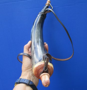 17-1/2 inches Powder Horn with Leather Carry Strap - $24.99