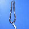 Two Alligator Tooth on black, Brown and White Coconut Beads Necklace 18 inches - $7.50 each (Plus $5 postage