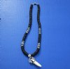 Real Alligator Tooth Necklace with Black, White and Teal Coconut Beads  - Pack of 2 @ <font color=red> $9.00 each</font> (Plus $5.50 First Class Mail)