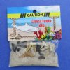 Souvenir Bag of Fossil Shark Teeth and Sand with a Decorative Header for Shark Themed Party Favors - Packed 10 @ $1.65 each; Bulk Pack of 60 @ $1.35 each
