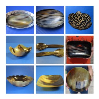 Horn Bowls, Trays, Spoons