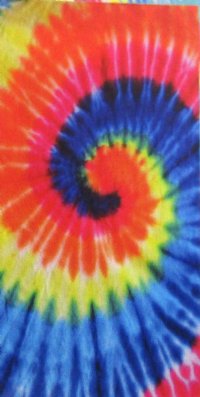 Swirl Tie Dyed Beach Towels Wholesale, 30 by 60 inches, Each Comes With a Hanger - Case of 12 @ $7.50 each