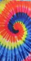 Swirl Tie Dyed Beach Towels Wholesale, 30 by 60 inches, Each Comes With a Hanger - Case of 12 @ $7.50 each