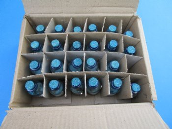 Tiny Souvenir Bottles of Sand and Shells with Turtle Decal, 2 by 1 inch - Box of 25 @ $1.44 each