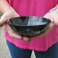 6 inches Round Buffalo Horn Bowls <font color=red> Wholesale </font> -  8 @ $12.00 each; 12 @ $10.50 each