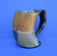 16 ounces Viking Horn Mugs, Half Carved, Half Polished <font color=red> Wholesale</font> 6 inches tall -8 @ $20.70 each