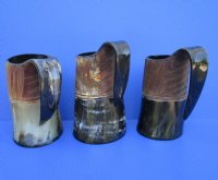16 ounce Carved, Polished Viking Horn Beer Mug, 6 inches tall - $32.99 each