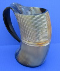 16 ounce Carved, Polished Viking Horn Beer Mug, 6 inches tall - $32.99 each