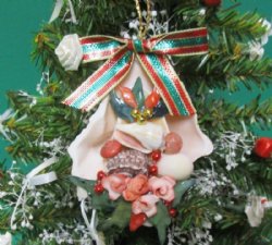 3 inches Cut Lambis with Tiny Shell Flowers Seashell Ornaments - 10 @ $2.56 each