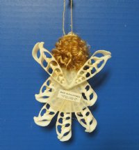 4-1/2 inches White Center Cut Cerithium Seashell Angel Christmas Tree Ornaments - 10 @ $2.56. each