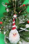 4-1/4 to 5-1/2 inches long Seashell Santa Ornament made out of Red and White Turritella Seashell with Painted Santa Face - Pack of 10 @ $2.40 each