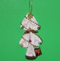 4 inches Seashell Christmas Tree with Gold Garland - 10 @ $2.45 each 