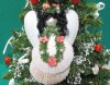 4 inches White Scallop Shell Angel Christmas Tree Ornament with Black Hair for Sale - Pack of 10 @ $2.25 each
