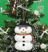 3 inches tall Sea Urchin Shells Snowman Ornaments <font color=red> Wholesale</font> - 45 @ $2.15 each