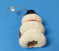 3 inches  Seashell Snowman Ornament made out of 3 painted white pink sea urchin shells - Pack of 5 @ <font color=red> $3.45</font> each 