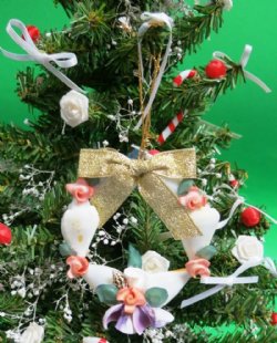 3 inches Conch Shell Wreath Ornament with Tiny Cones - 10 @ $2.00 each