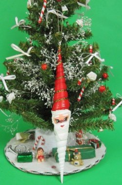 7 inches long Seashell Turritella Santa Ornaments -  Pack of 10 @ $3.95 each
