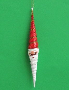 Turritella Seashell Santa Ornaments <font color=red> Wholesale</font>  -  40 @ $2.45 each