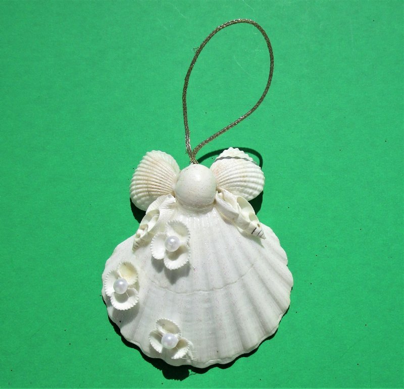 4-1/2 Inches White Scallop Shell Angel Ornaments Wholesale