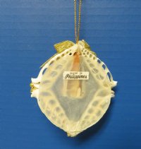 2-1/2 inches Seashell Wreath Coastal Christmas Ornaments -10 @ $1.95 each