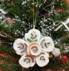 2-1/2 inches Cut Strawberry Strombus Shell Flower Ornaments - 10 @ $3.40 each