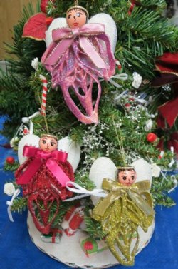 4 inches Conch Shell Angel Ornament in Assorted Colors - 10 @ $2.80 each