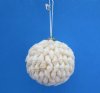 2 inches Small White Seashell Christmas Ball Ornament - 5 @ $3.55 each