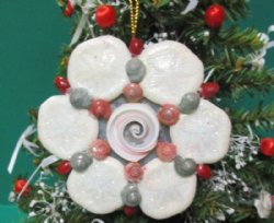 3-1/2 inches Sea Cookie Shell Wreath Christmas Tree Ornaments - 10 @ $2.25 each