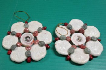 3-1/2 inches Sea Cookie Shell Wreath Christmas Tree Ornaments - 10 @ $2.25 each