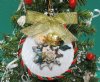 3 inches Sun Shell Beach Themed Ornaments for Sale with Red, Green and Gold Rope Trim, a Gold  Bow and Tiny Clusters of Seashells - Pack of 10 @ $2.56 each