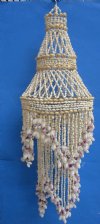 33 inches Large Seashell Chandelier with 2 layers of numerous strands of tiny seashells accented with purple snail shells - $69.99 each
